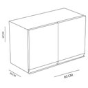 Ver imagem 2 de Armário Aéreo 2 Portas Preto Em Mdf