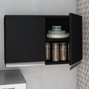 Ver imagem 4 de Armário Aéreo 2 Portas Preto Em Mdf