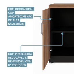 Armário para Escritório Multiuso Baixo com Chave 40mm - 5