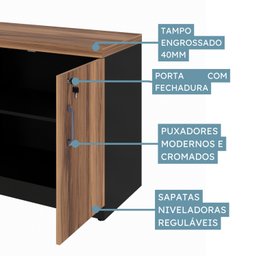 Armário para Escritório Multiuso Baixo com Chave 40mm - 6