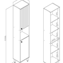 Paneleiro 2 Portas 40x21,5,5x30 Cm - 4