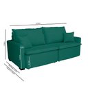 Ver imagem 2 de Sofá Cama Tóquio com Almofadas Soltas 2.20m-verde