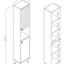 Ver imagem 4 de Armário 2 Porta 120x58,3x30 cm Torino Marrom/Mel/Off White