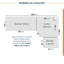 Ver imagem 2 de Cozinha Planejada 6 Peças com Tampo 3 Aéreos e 3 Balcões Arizona CabeCasa MadeiraOriginals Marrom/Figueira