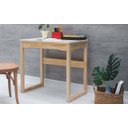 Ver imagem 1 de MESA ESTUDO OLGA ACABAMENTO VERNIZ NATURAL E TAMPO BRANCO