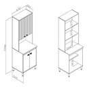 Ver imagem 4 de Paneleiro 4 Portas 63x21,5,5x51,5 cm Torino Marrom/Mel
