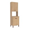 Ver imagem 3 de Paneleiro 4 Portas 63x21,5,5x51,5 cm Torino Marrom/Mel