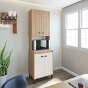 Ver imagem 1 de Paneleiro 4 Portas 63x21,5,5x51,5 cm Torino Marrom/Mel/Off White