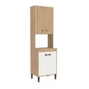 Ver imagem 3 de Paneleiro 4 Portas 63x21,5,5x51,5 cm Torino Marrom/Mel/Off White