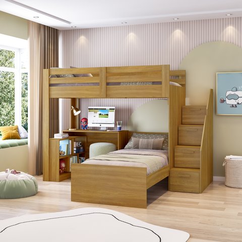 Beliche Star Office Infantil/ Juvenil Multifuncional com Escrivaninha Casatema MadeiraOriginals