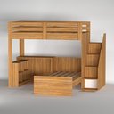 Ver mais imagens de Beliche Star Office Infantil/ Juvenil Multifuncional com Escrivaninha Casatema MadeiraOriginals