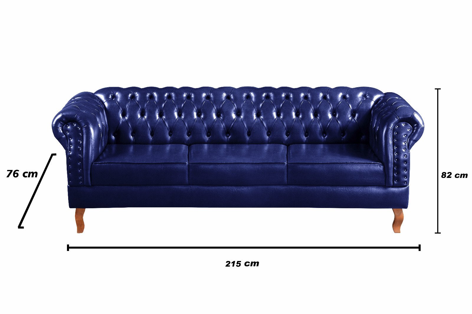 Conjunto Sofá Chesterfield 3 Lugares + 2 Poltronas Dom Pedro - 3