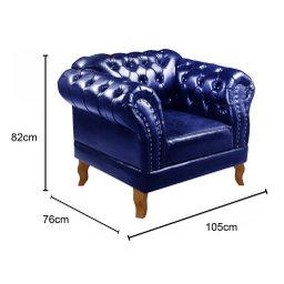 Conjunto Sofá Chesterfield 3 Lugares + 2 Poltronas Dom Pedro - 7