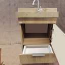 Ver imagem 2 de Conjunto Completo para Banheiro Club Kit 40cm Bege/Wood