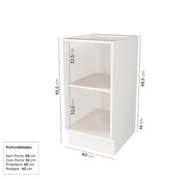 Cozinha Modulada 6 Peças sem Tampo 3 Aéreos e 3 Balcões Arizona Cabecasa Madeiramadeira - 14