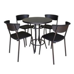 Kit Café Bar 1 Mesa e 4 Banquetas Linha Smart Preto - 1