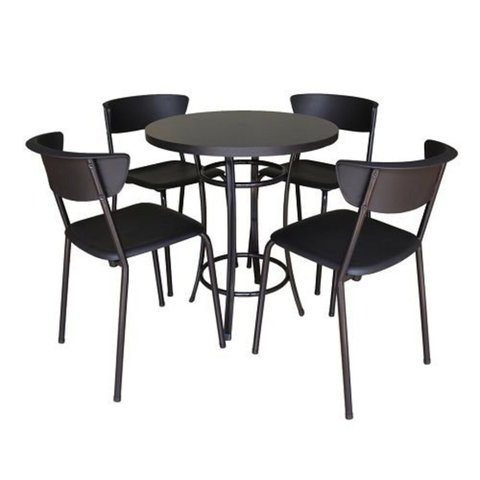 Kit Café Bar 1 Mesa e 4 Banquetas Linha Smart Preto