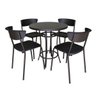 Kit Café Bar 1 Mesa e 4 Banquetas Linha Smart Preto - 1