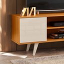 Ver imagem 3 de Rack Tv 50 Pol 136cm Bancada para Sala Korelli Cinamomo/off White M20 - D’Rossi