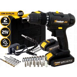 Parafusadeira a Bateria 35 Acessórios Titanium Carbon 3/8 21v Bivolt - 1