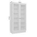 Ver imagem 4 de Cristaleira 120cm 2 Portas com Vidro 100% MDF Sevilha Branco/Ártico