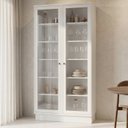 Ver imagem 1 de Cristaleira 120cm 2 Portas com Vidro 100% MDF Sevilha Branco/Ártico