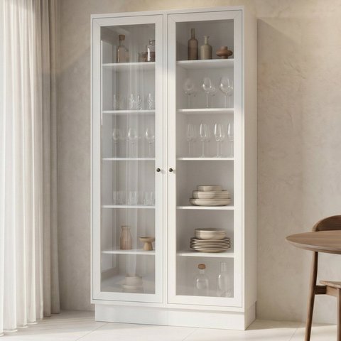 Cristaleira 120cm 2 Portas com Vidro 100% MDF Sevilha