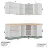 Cozinha Modulada 6 Peças com Tampo 3 Aéreos e 3 Balcões Arizona CabeCasa MadeiraOriginals - 3