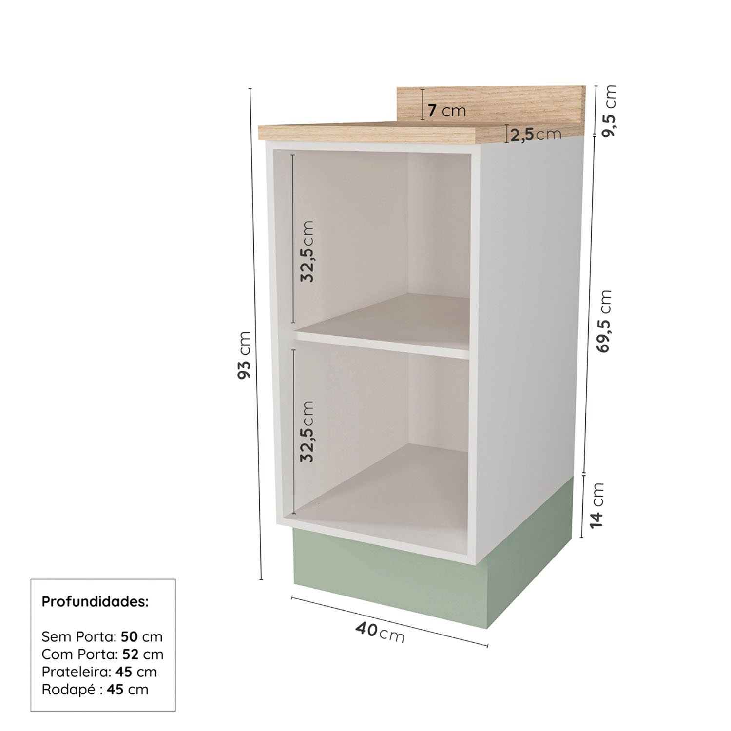 Cozinha Modulada 6 Peças com Tampo 3 Aéreos e 3 Balcões Arizona Cabecasa Madeiramadeira - 13