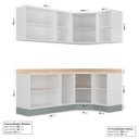 Ver imagem 3 de Cozinha Planejada 6 Peças com Tampo 3 Aéreos e 3 Balcões Arizona CabeCasa MadeiraOriginals Marrom/Figueira/Menta
