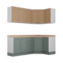 Ver mais imagens de Cozinha Modulada 6 Peças com Tampo 3 Aéreos e 3 Balcões Arizona CabeCasa MadeiraOriginals