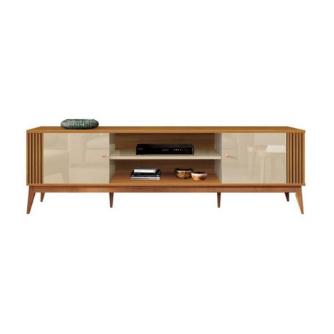 Rack Legacy 2.0 para Tv de até 75" Edn Móveis:off White/cedro