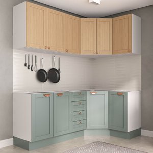 Cozinha Modulada 6 Peças sem Tampo 3 Aéreos e 3 Balcões Arizona CabeCasa MadeiraOriginals