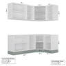 Cozinha Modulada 6 Peças sem Tampo 3 Aéreos e 3 Balcões Arizona CabeCasa MadeiraOriginals - 3