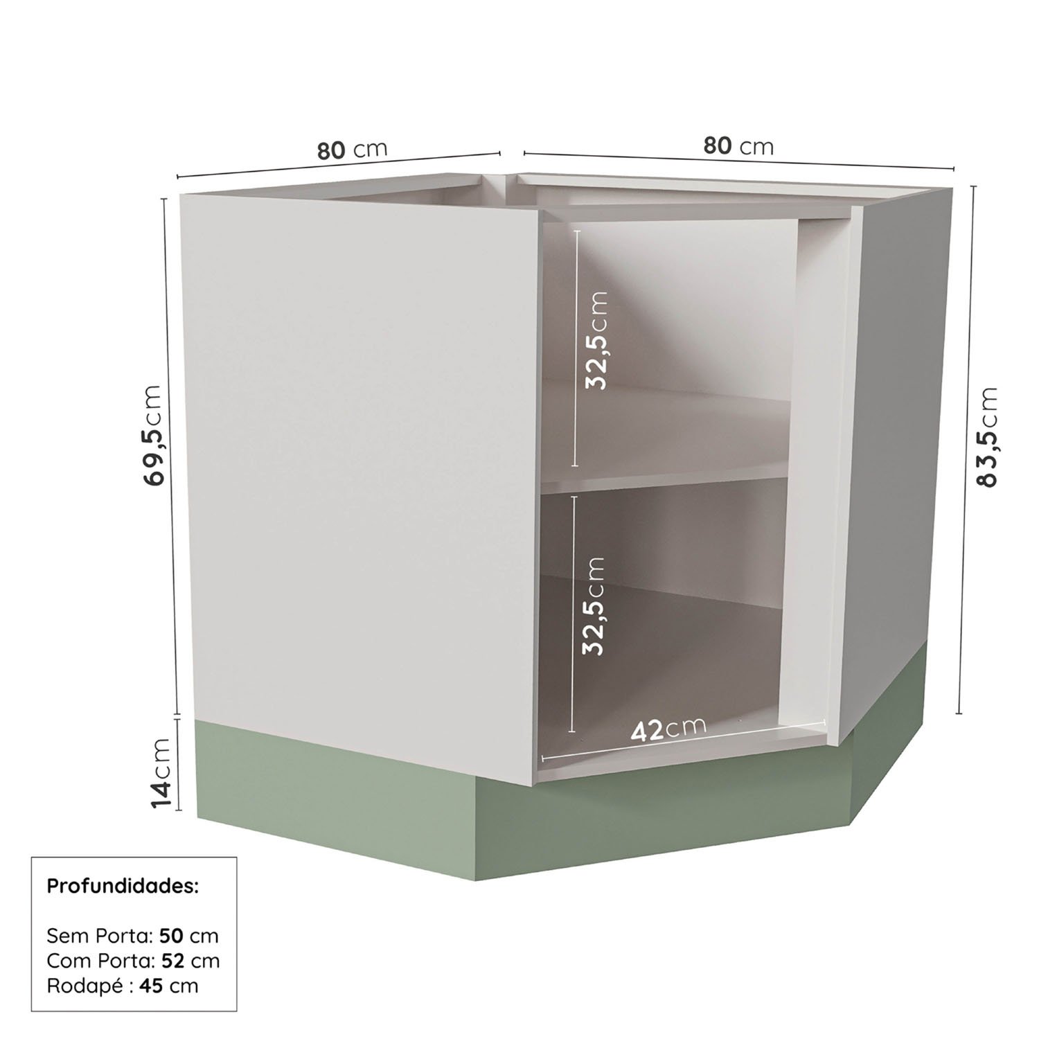 Cozinha Modulada 6 Peças sem Tampo 3 Aéreos e 3 Balcões Arizona Cabecasa Madeiramadeira - 14