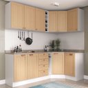 Ver imagem 1 de Cozinha Planejada 8 Peças com Tampo 4 Aéreos e 4 Balcões Arizona CabeCasa MadeiraOriginals Marrom/Figueira