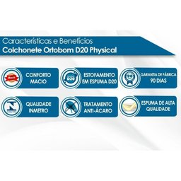 Colchonete Viúva D20 Physical Viagem Camping (128x188x4) - Ortobom - 2