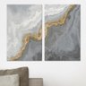 Kit 2 Quadros Telas Decorativas Abstrato Mármore 100x60cm - 2