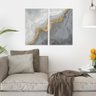 Kit 2 Quadros Telas Decorativas Abstrato Mármore 100x60cm - 4