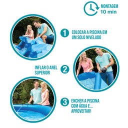 Piscina Inflável Easy Set 3.077 Litros Com Bomba + Capa + Bomba Filtrante Intex - 110v - 5
