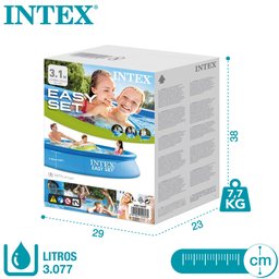 Piscina Inflável Easy Set 3.077 Litros Com Bomba + Capa + Bomba Filtrante Intex - 110v - 7