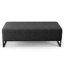 Ver imagem 5 de Puff Decorativo Sala de Estar Bali W01 Base Ferro 120x50 cm Linho Cinza Escuro - Lyam Decor