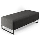 Ver imagem 6 de Puff Decorativo Sala de Estar Bali W01 Base Ferro 120x50 cm Linho Cinza Escuro - Lyam Decor