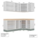Ver imagem 3 de Cozinha Planejada 8 Peças com Tampo 4 Aéreos e 4 Balcões Arizona CabeCasa MadeiraOriginals Marrom/Figueira/Menta