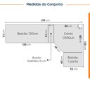 Ver imagem 2 de Cozinha Planejada 8 Peças com Tampo 4 Aéreos e 4 Balcões Arizona CabeCasa MadeiraOriginals Marrom/Figueira/Menta