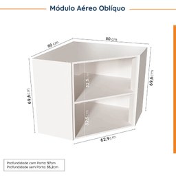 Cozinha Modulada 8 Peças com Tampo 4 Aéreos e 4 Balcões Arizona CabeCasa MadeiraMadeira - 13
