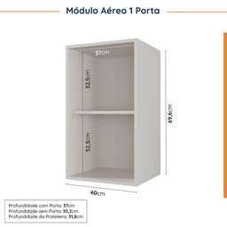 Cozinha Modulada 8 Peças com Tampo 4 Aéreos e 4 Balcões Arizona CabeCasa MadeiraMadeira - 12