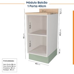Cozinha Modulada 8 Peças com Tampo 4 Aéreos e 4 Balcões Arizona CabeCasa MadeiraMadeira - 16