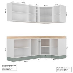 Cozinha Modulada 8 Peças com Tampo 4 Aéreos e 4 Balcões Arizona CabeCasa MadeiraMadeira - 3