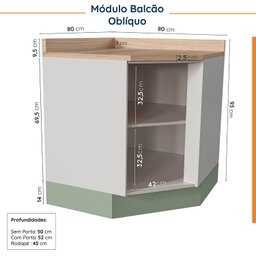 Cozinha Modulada 8 Peças com Tampo 4 Aéreos e 4 Balcões Arizona CabeCasa MadeiraMadeira - 17